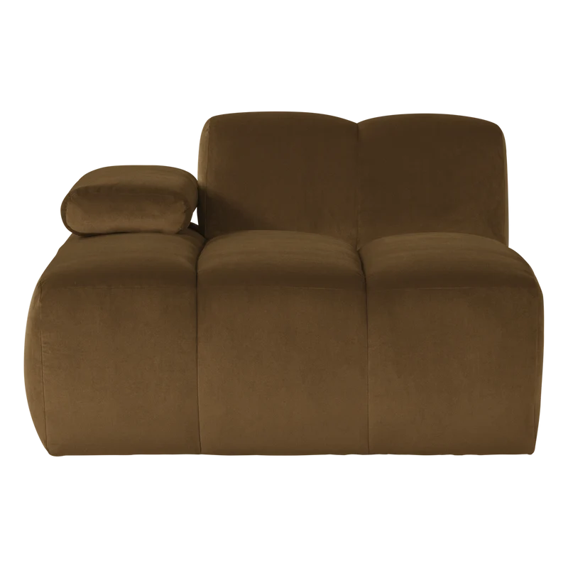 Mojo chaise longue element links samt honinggelb