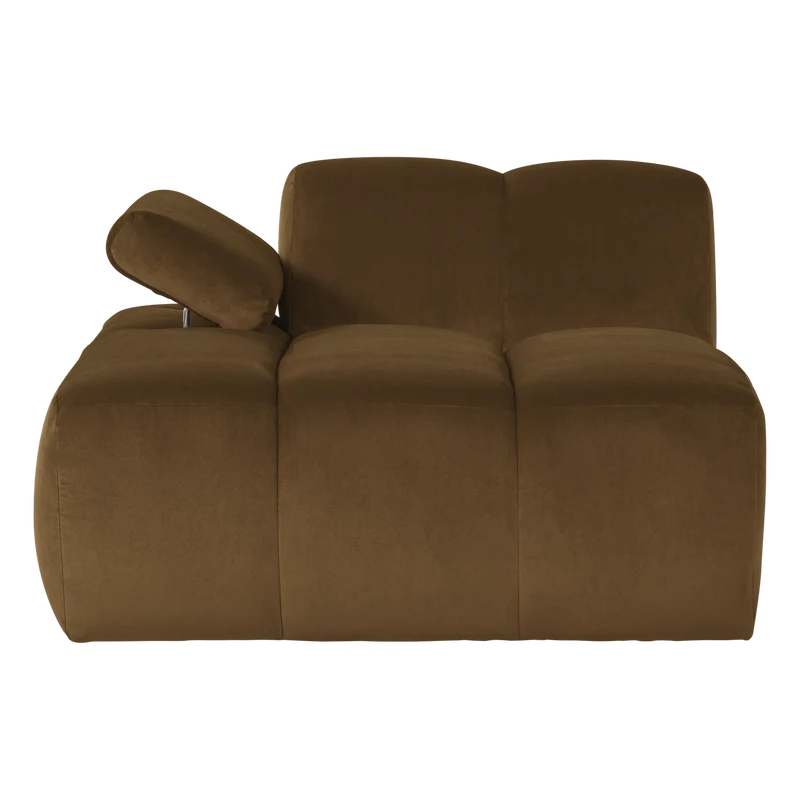 Mojo chaise longue element links samt honinggelb