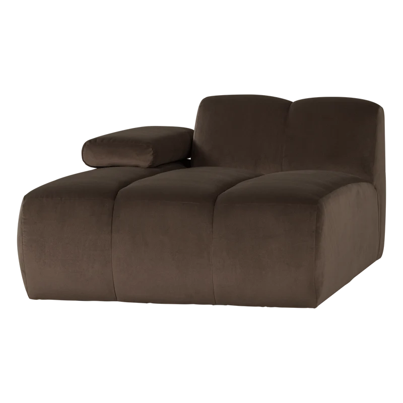 Mojo chaise longue element links Samt Braun