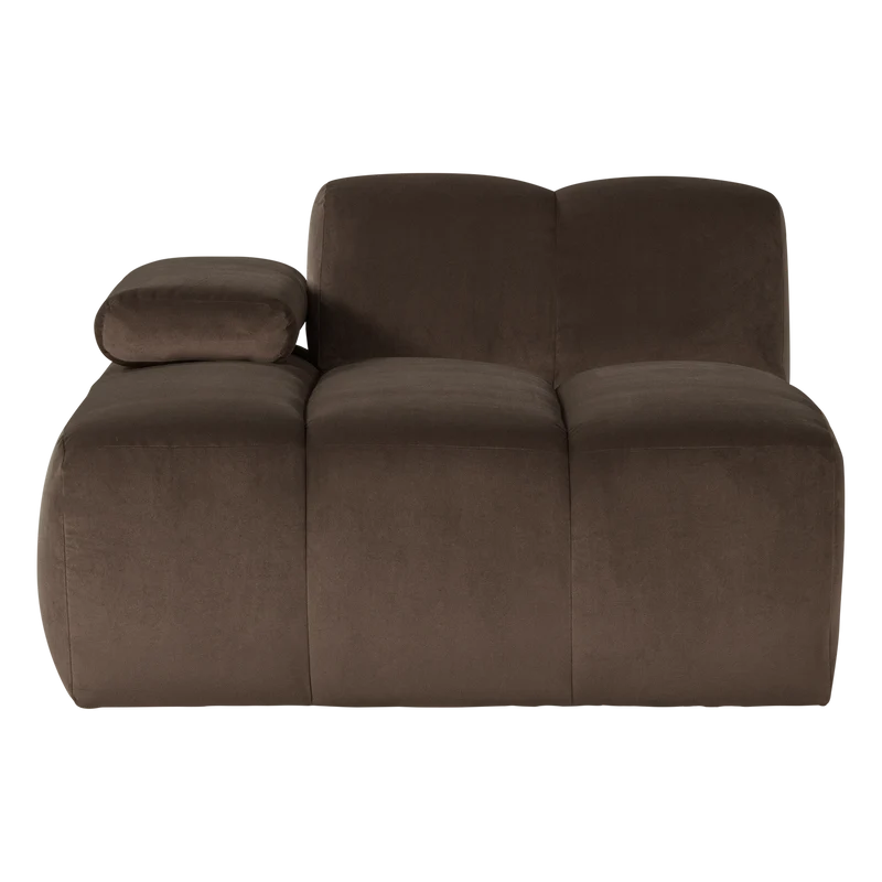 Mojo chaise longue element links Samt Braun