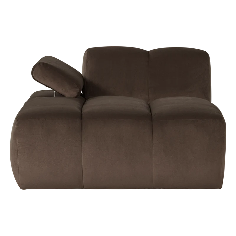Mojo chaise longue element links Samt Braun
