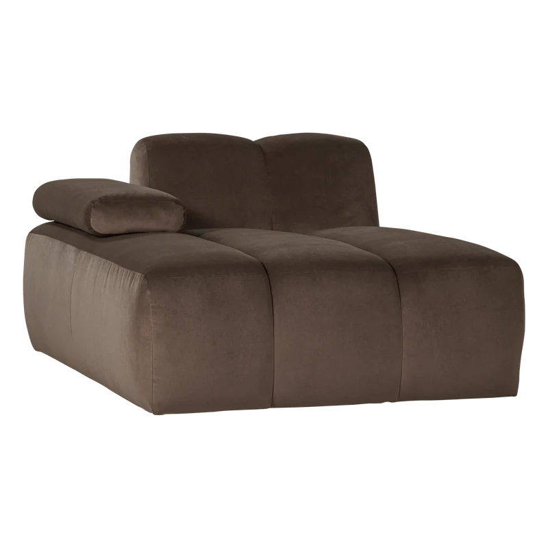 Mojo chaise longue element links Samt Braun