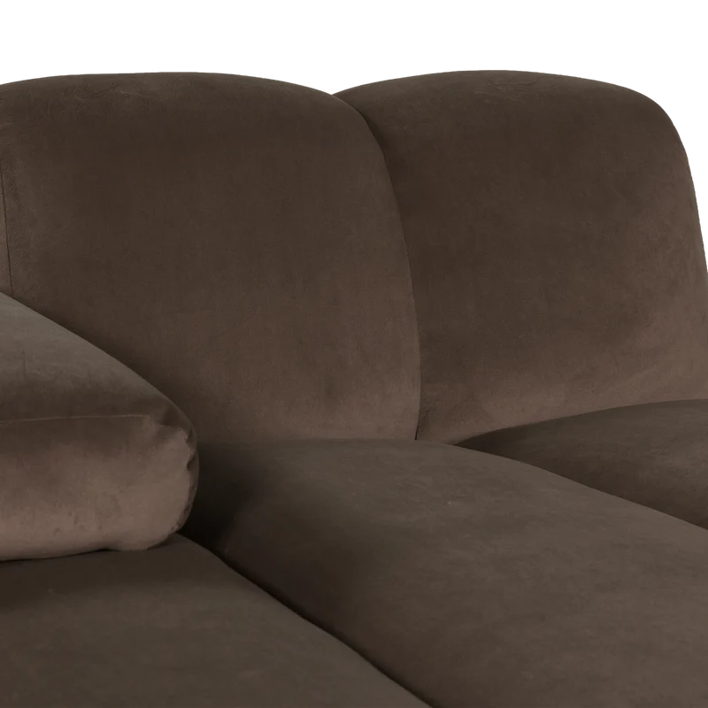 Mojo chaise longue element links Samt Braun