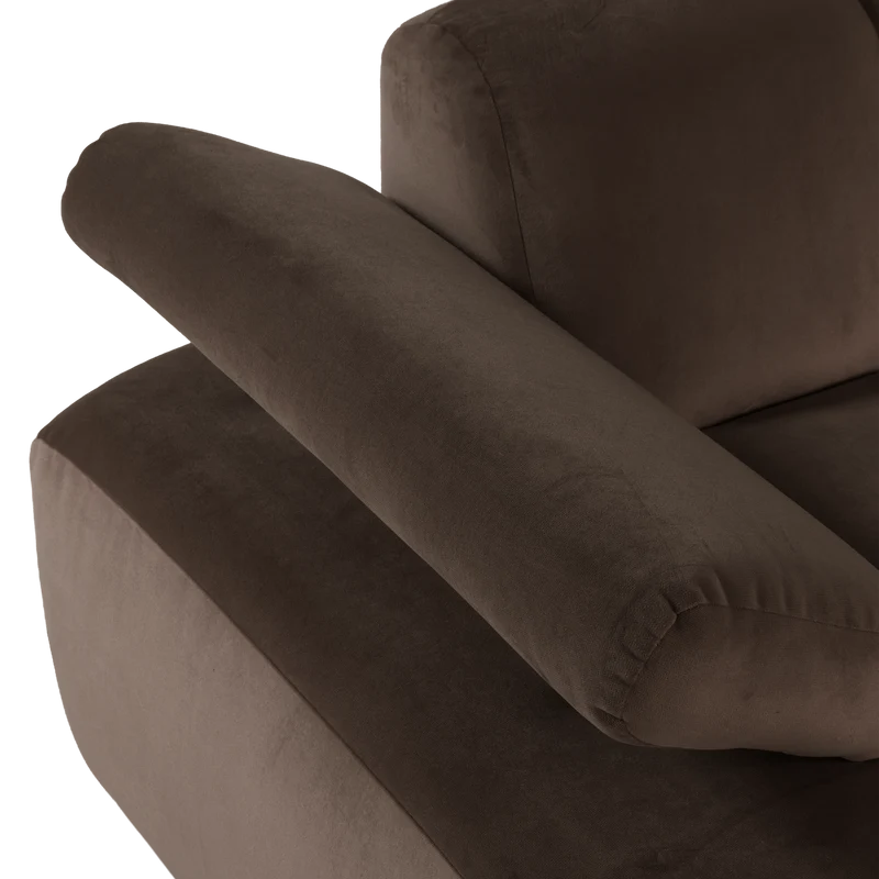 Mojo chaise longue element links Samt Braun