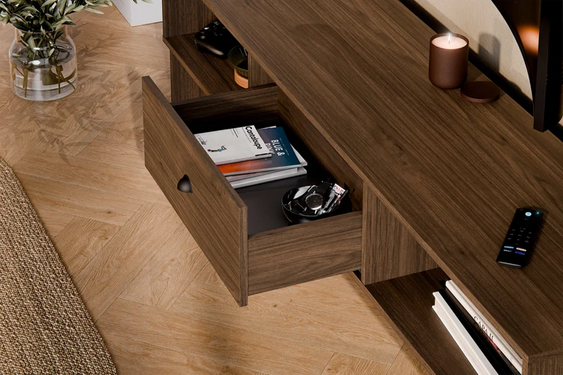 TV-Schrank Yorvi Walnuss Villa 176,4 × 40,6 × 40 cm mit 1 Schublade