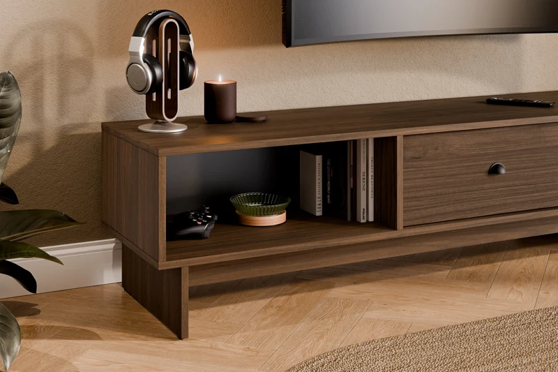 TV-Schrank Yorvi Walnuss Villa 176,4 × 40,6 × 40 cm mit 1 Schublade