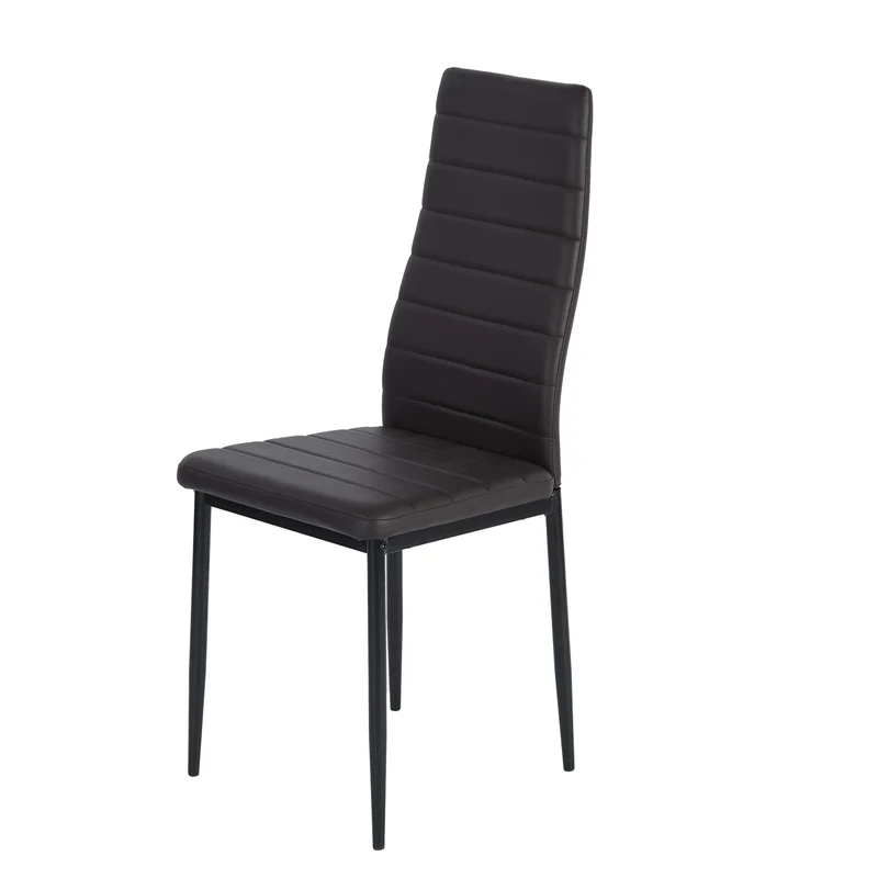 Mehrfarbiger PVC-Esszimmerstuhl – mattschwarze Beine, 41,5 x 52 x 98 cm, 4er-Pack