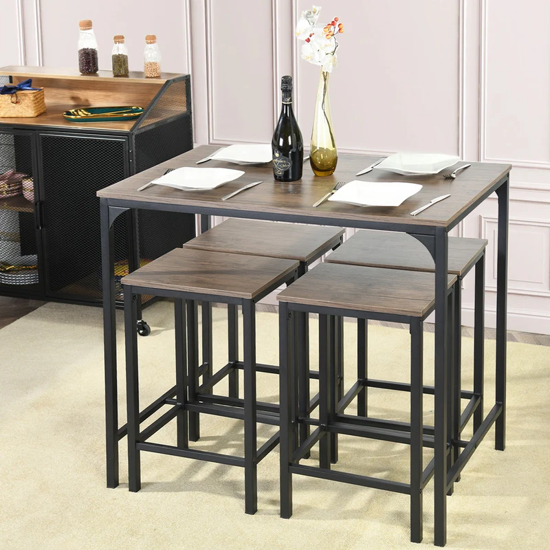 FAIRMAN Retro-Barstuhl aus MDF und schwarzem Eisenrohr