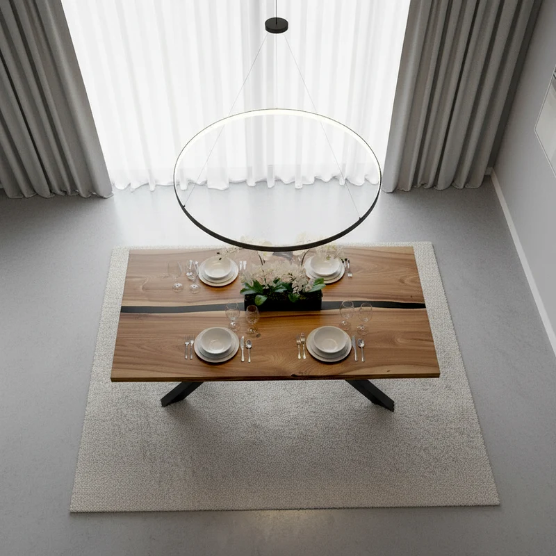 Sale! Epoxidharz Esstisch aus Nussbaum | 200 x 100 cm | verschiedene Gestelle