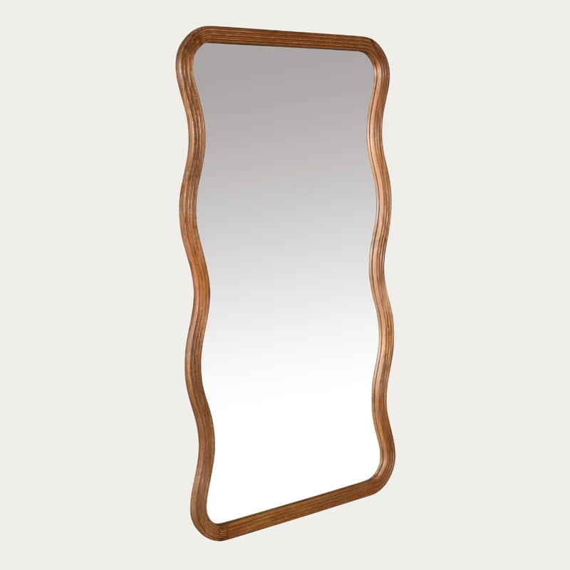 Design Massivholz-Spiegel CURVO 180x80cm Mangoholz Wandspiegel