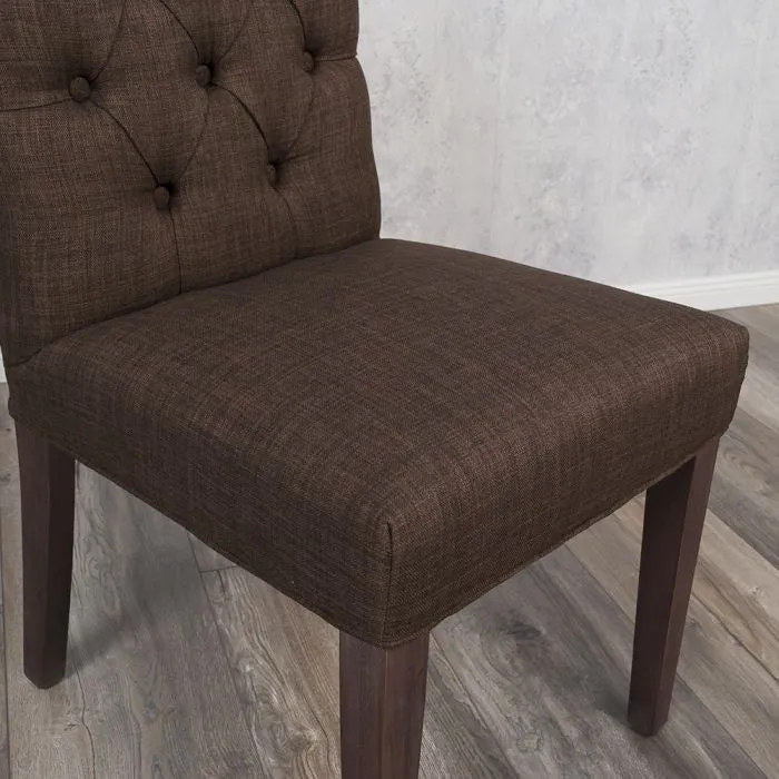 Stuhl PARIS Leinenbezug Brown