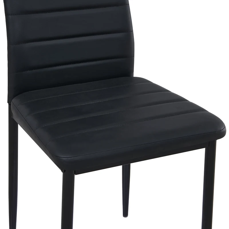 ANN PVC-Esszimmerstuhl Moderner Küchenstuhl Bequemer Polsterstuhl (set of 2)- Schwarz/Weiß/Dunkelgrau