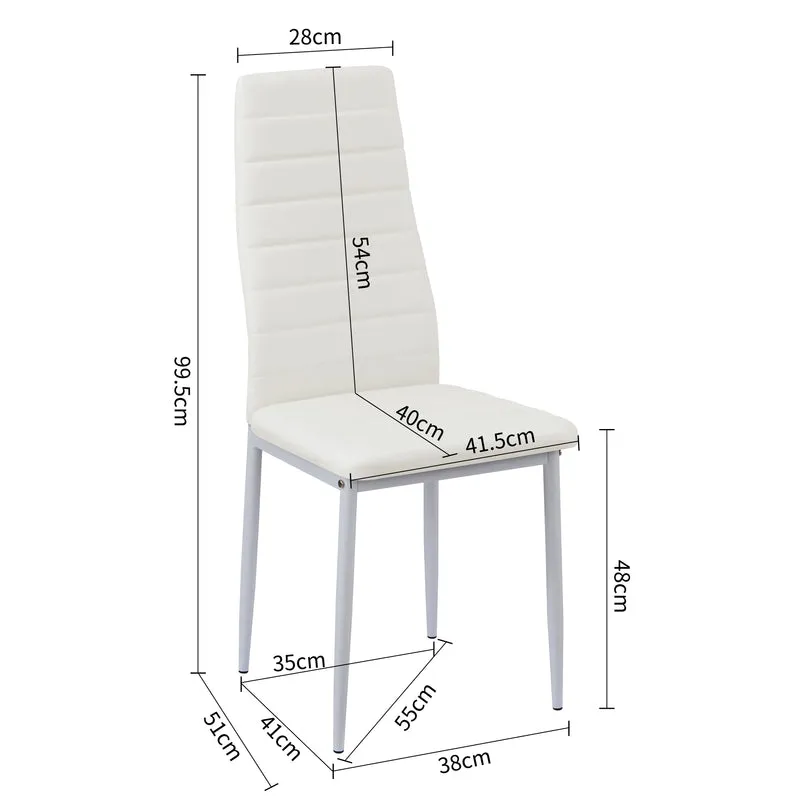 ANN PVC-Esszimmerstuhl Moderner Küchenstuhl Bequemer Polsterstuhl (set of 2)- Schwarz/Weiß/Dunkelgrau