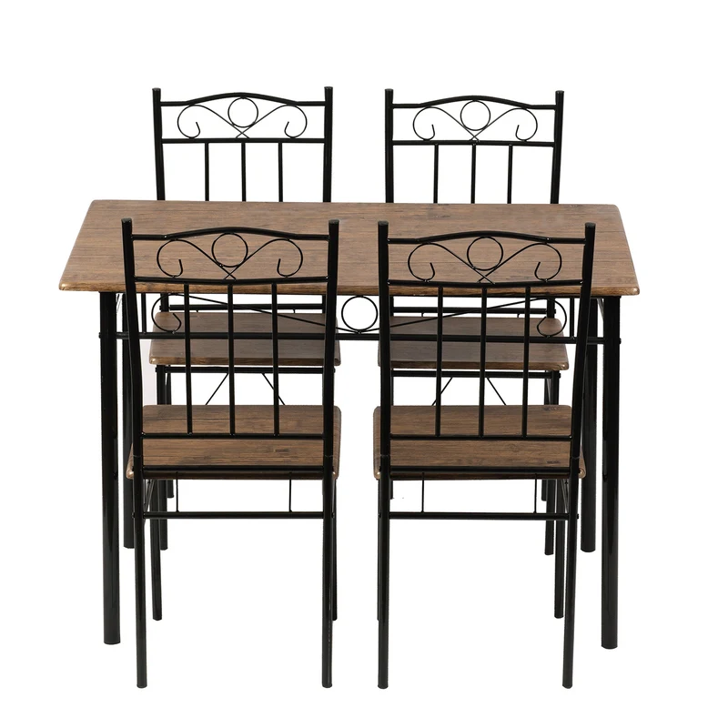 Esszimmer sets, Rechteckiger Esstisch mit 4 Stühlen 109*69*75cm - Farben erhältlich-NORSEMAN