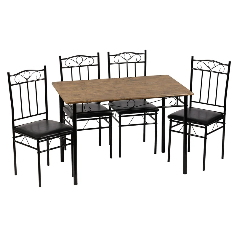 Esszimmer sets, Rechteckiger Esstisch mit 4 Stühlen 109*69*75cm - Farben erhältlich-NORSEMAN