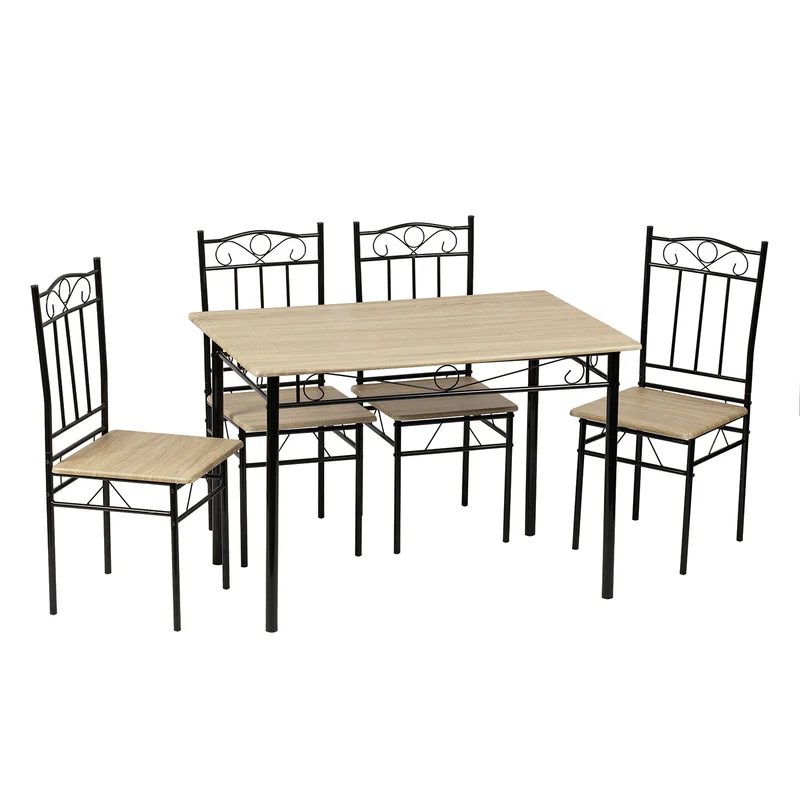 Esszimmer sets, Rechteckiger Esstisch mit 4 Stühlen 109*69*75cm - Farben erhältlich-NORSEMAN
