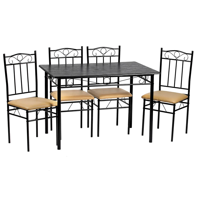 Esszimmer sets, Rechteckiger Esstisch mit 4 Stühlen 109*69*75cm - Farben erhältlich-NORSEMAN