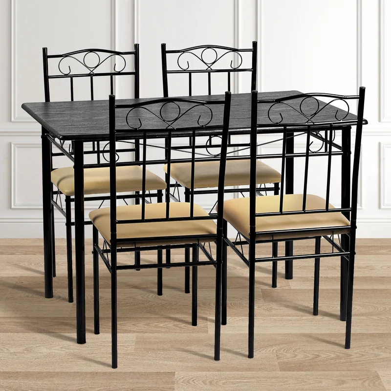 Esszimmer sets, Rechteckiger Esstisch mit 4 Stühlen 109*69*75cm - Farben erhältlich-NORSEMAN