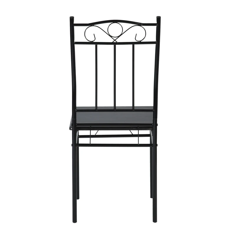 NORSEMAN Marmorierter Esstisch 5er-Set mit 4 Stühlen – 109 x 69 x 75 cm – Weiß/Schwarz/Hellbraun