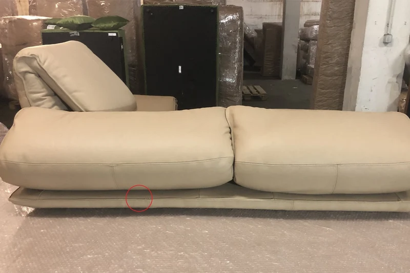 B-Ware KAWOLA Ecksofa JACK Leder beige Recamiere links