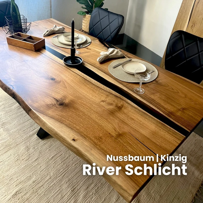 Epoxidharz Tisch aus Nussbaum | Modell Kinzig