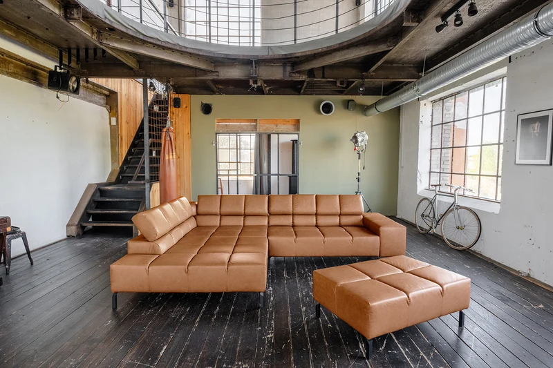 KAWOLA Sofa NELSON Ecksofa Leder cognac