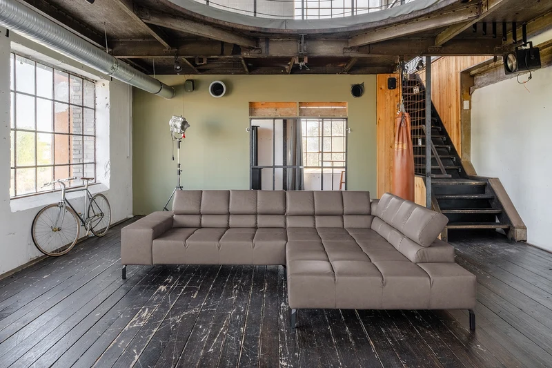 KAWOLA Sofa NELSON Ecksofa Leder dunkelbraun