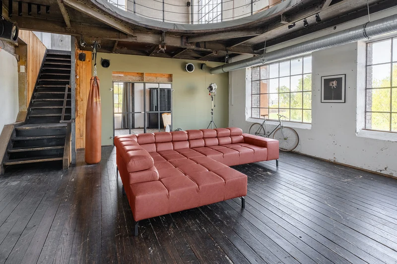 KAWOLA Sofa NELSON Ecksofa Leder rot