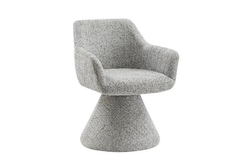 Komfortstuhl mit Drehfunktion BIENTO grau Chenille 180° Auto-Return