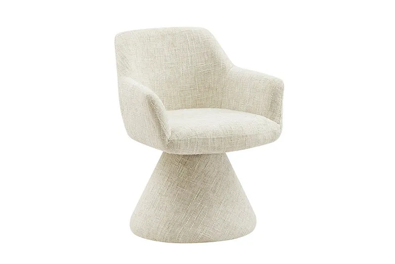 Komfortstuhl mit Drehfunktion BIENTO beige Chenille 180° Auto-Return