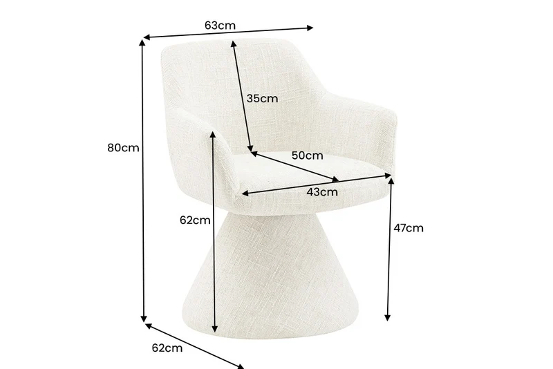 Komfortstuhl mit Drehfunktion BIENTO beige Chenille 180° Auto-Return