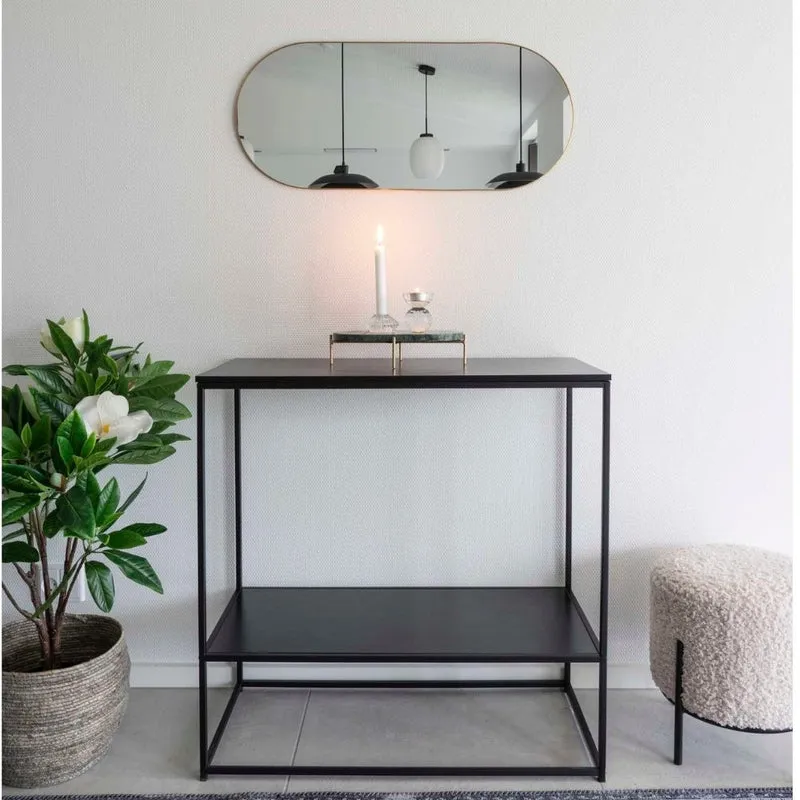 Moderner Spiegel ORLONA Messing-Look 35x80 cm Metallrahmen