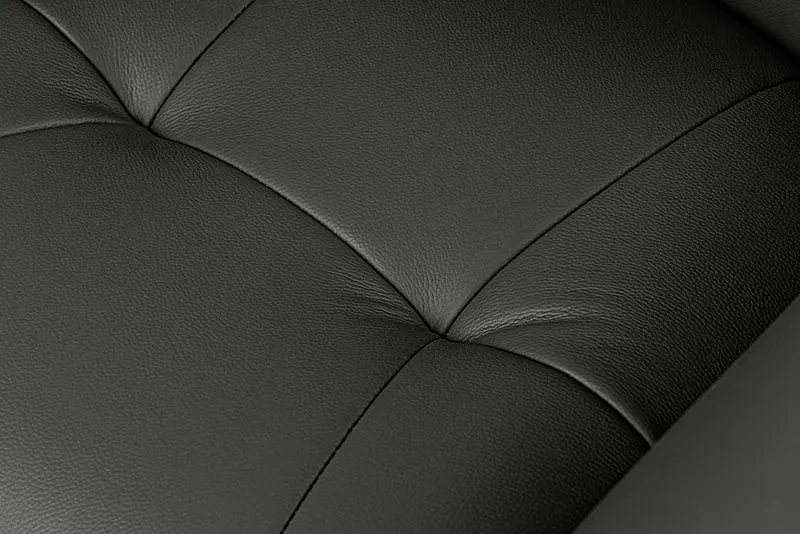 Drehbarer 360° Echtleder Stuhl SIGN schwarz Federkern mit Armlehne