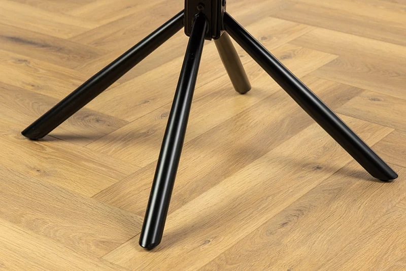 Drehbarer 360° Echtleder Stuhl SIGN schwarz Federkern mit Armlehne