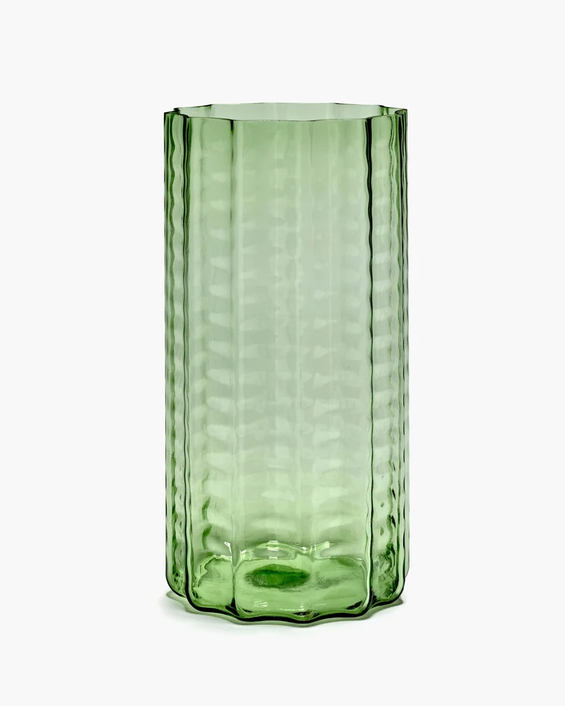 Vase 03 green transparent Waves