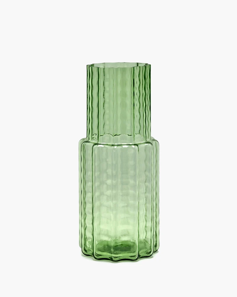 Vase 05 green transparent Waves