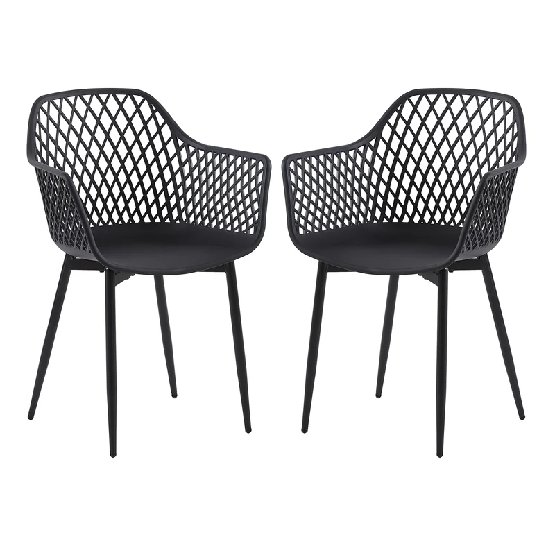 Esszimmerstuhl mit Metallbeinen, stilvoller Design-Stuhl – Schwarz-ROME