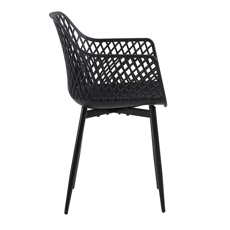 Esszimmerstuhl mit Metallbeinen, stilvoller Design-Stuhl – Schwarz-ROME