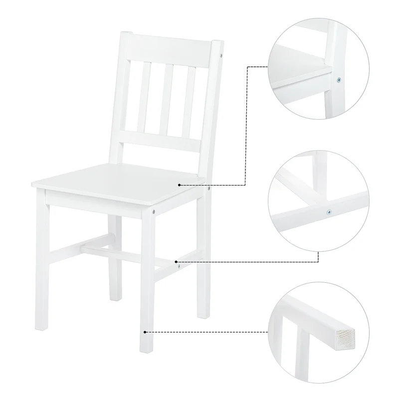 Fliederfarbener Esstisch mit 2 Stühlen im Set 74 x 74 x 73 cm – Weiß/Grau/Braun