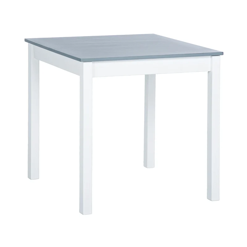 Fliederfarbener Esstisch mit 2 Stühlen im Set 74 x 74 x 73 cm – Weiß/Grau/Braun