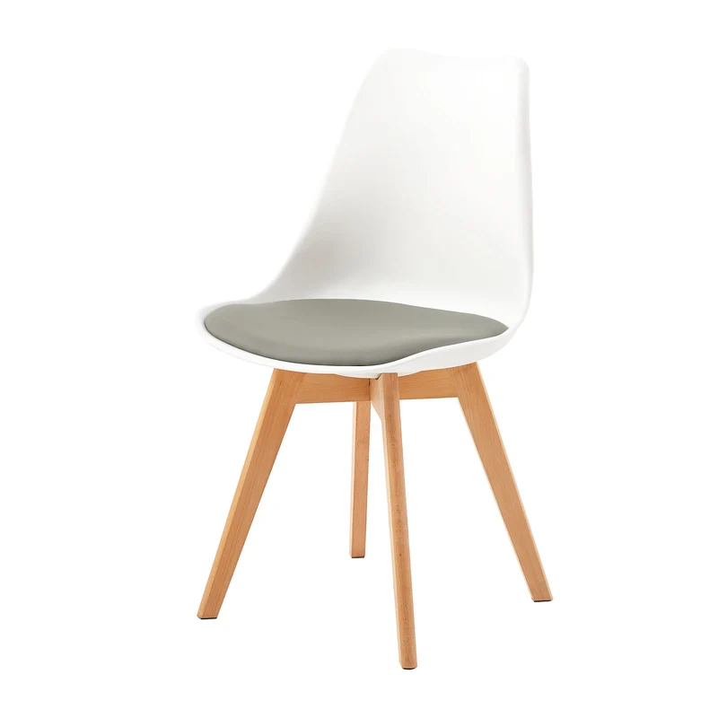 TULIP PP Esszimmerstuhl, gepolsterter Stuhl mit Buchenbeinen, Küchenstuhl aus Holz – Braun/Rosa/Grün/Hellblau/Rot