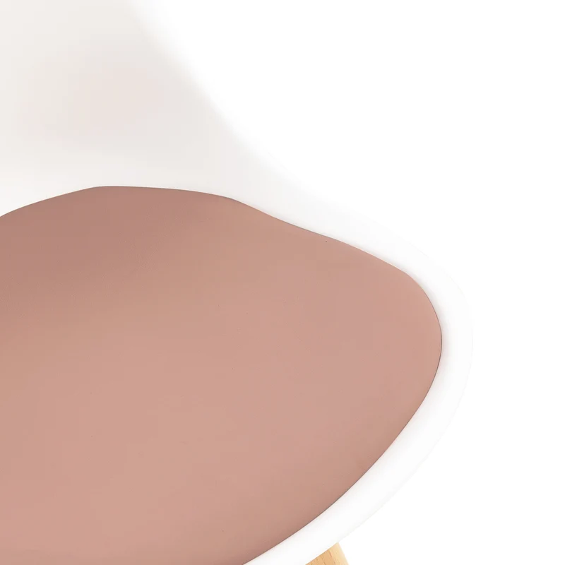 TULIP PP Esszimmerstuhl, gepolsterter Stuhl mit Buchenbeinen, Küchenstuhl aus Holz – Braun/Rosa/Grün/Hellblau/Rot