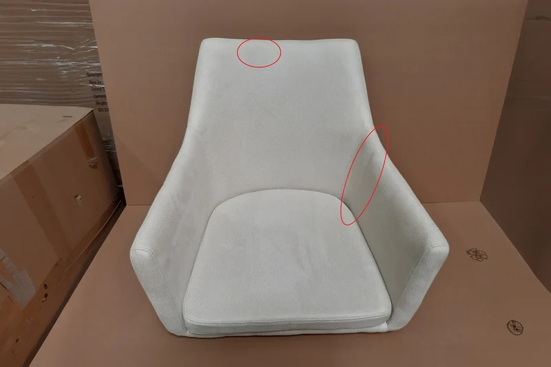 B-Ware Stuhl Cali Sessel Microfaser Esszimmerstuhl creme Füße matt-schwarz