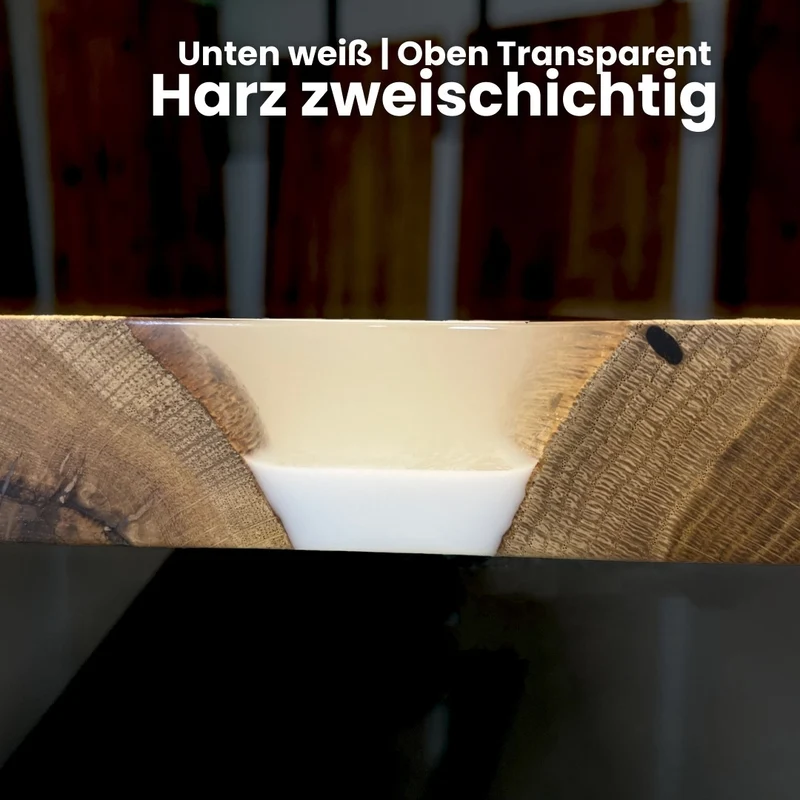 Epoxidharz Tisch aus Eiche | Modell Ravenna (Trio)