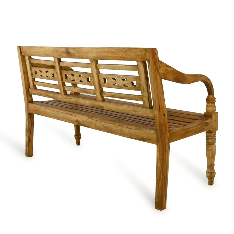 Gartenbank CHRISTOS Antique-Natural 150cm Massivholz Sitzbank