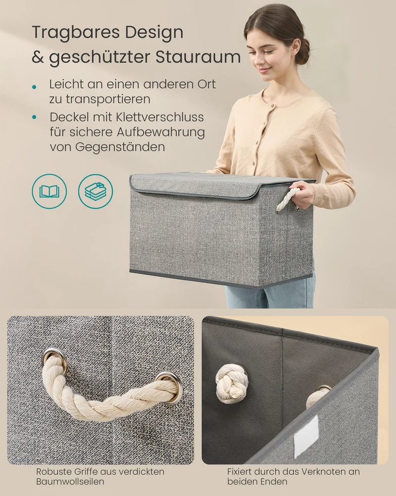 Aufbewahrungsbox Set - 3-teilig Mit Deckel - Für Cube Organizer Und Kleiderschrank