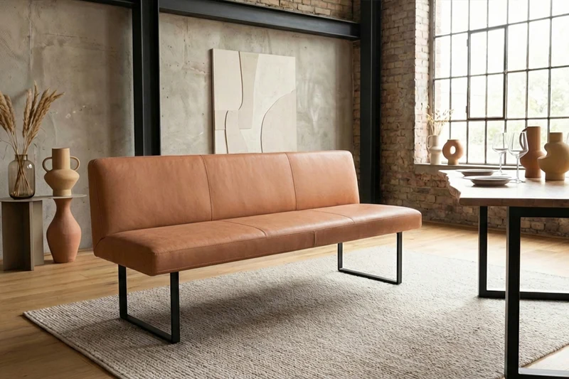 KAWOLA Esszimmerbank ELEEN Leder cognac