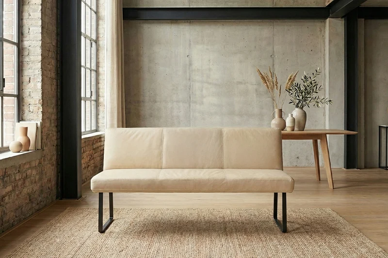 KAWOLA Esszimmerbank ELEEN Leder beige