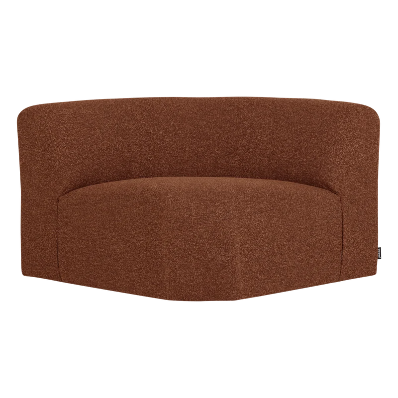 Mojo Base eckelement ronde bouclé rostbraun melange