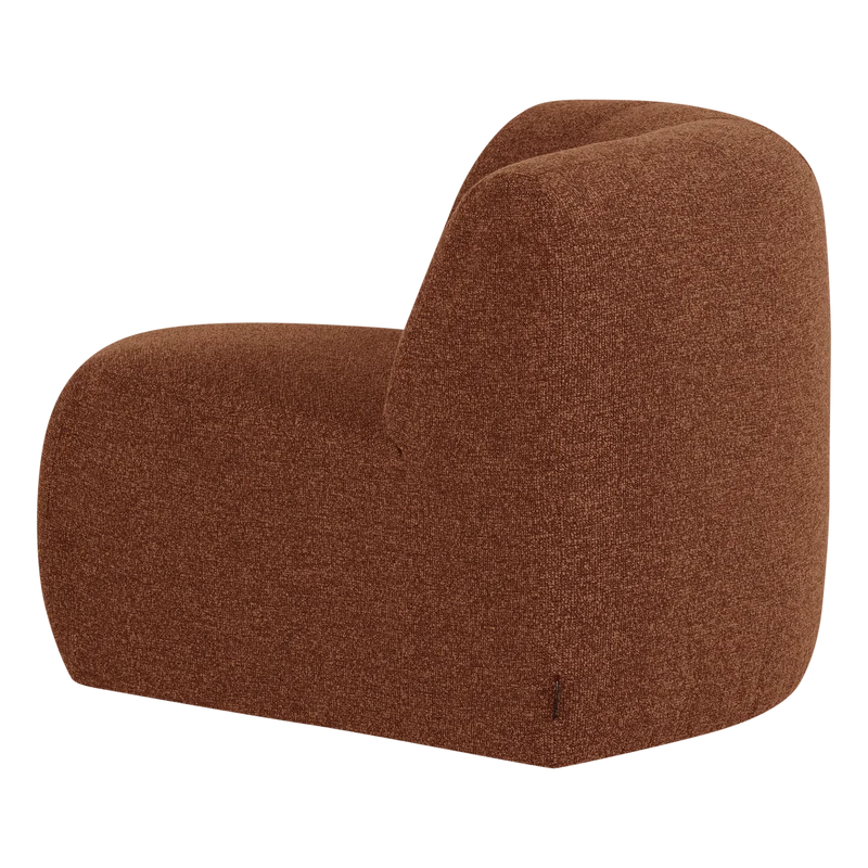 Mojo Base eckelement ronde bouclé rostbraun melange